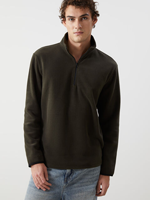 LCWAIKIKI Classic Dik Yaka Uzun Kollu Polar Erkek Kalın Sweatshirt - W4M238Z8-Z8X