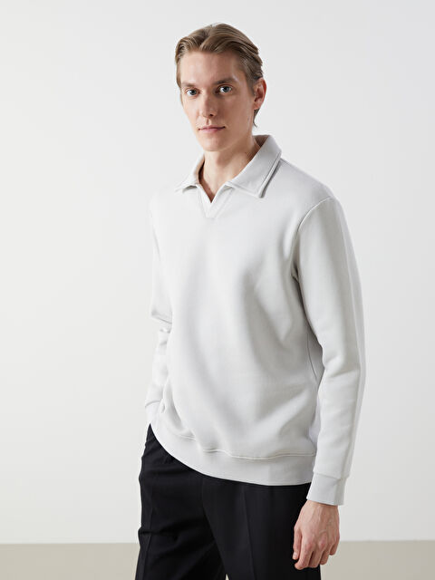 LCW Vision Polo Yaka Uzun Kollu Erkek Sweatshirt - W4M274Z8-J0B