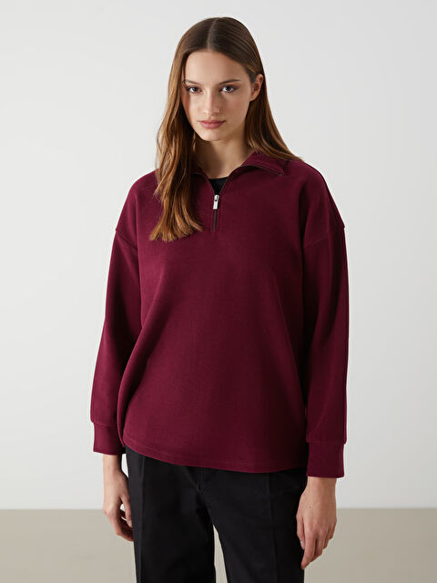 LCW Comfort Dik Yaka Kadın Sweatshirt - W4M416Z8-CTM