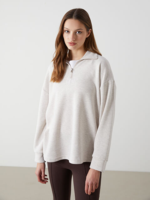 LCW Comfort Dik Yaka Kadın Sweatshirt - W4M416Z8-L8Q