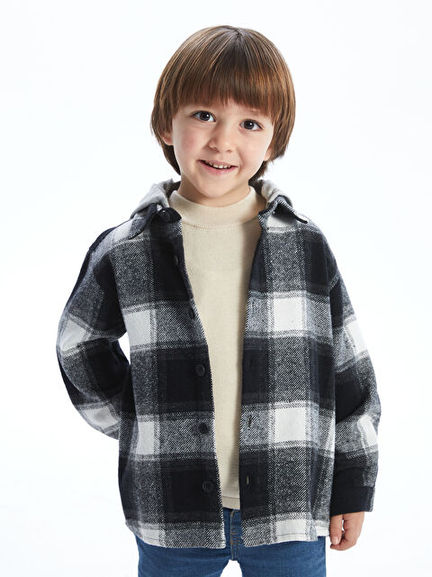 LCW Kids Kapüşonlu Ekose Erkek Çocuk Oduncu Gömlek - W4M470Z1-LKX