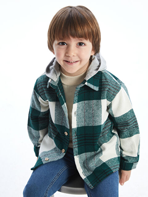 LCW Kids Kapüşonlu Ekose Erkek Çocuk Oduncu Gömlek - W4M475Z1-LKP