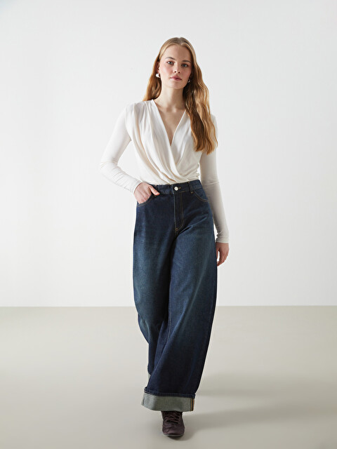 LCW Jeans İndigo Wideleg Kadın Jean Pantolon - W4M496Z8-309 | LCW