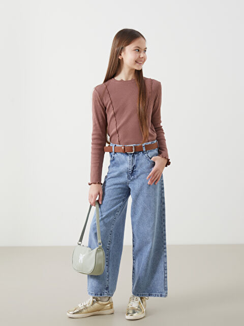 LCW Kids Wideleg Kız Çocuk Jean Pantolon - W4M511Z4-SHK