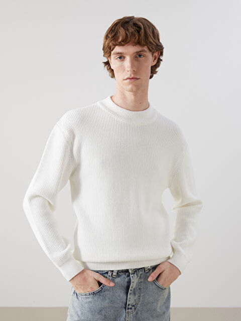 XSIDE Yarım Balıkçı Yaka Uzun Kollu Erkek Triko Kazak - W4M554Z8-JRB