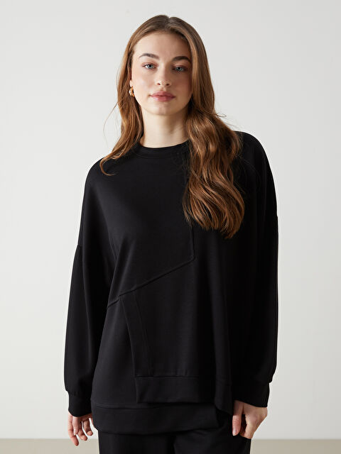 Natuvera Bisiklet Yaka Kadın Sweatshirt - W4M577Z8-RQL