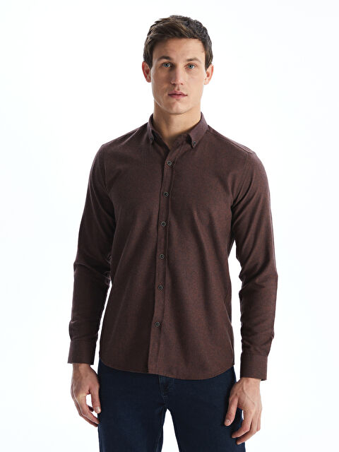 LCWAIKIKI Classic Regular Fit Uzun Kollu Gabardin Erkek Gömlek - W4M580Z8-CWK