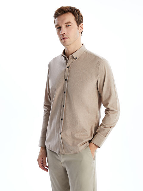 LCWAIKIKI Classic Regular Fit Uzun Kollu Gabardin Erkek Gömlek - W4M580Z8-FBK
