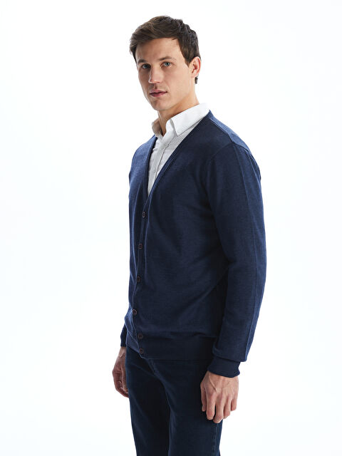 LCWAIKIKI Classic Standart Kalıp V Yaka Erkek Triko Hırka - W4M603Z8-LAS