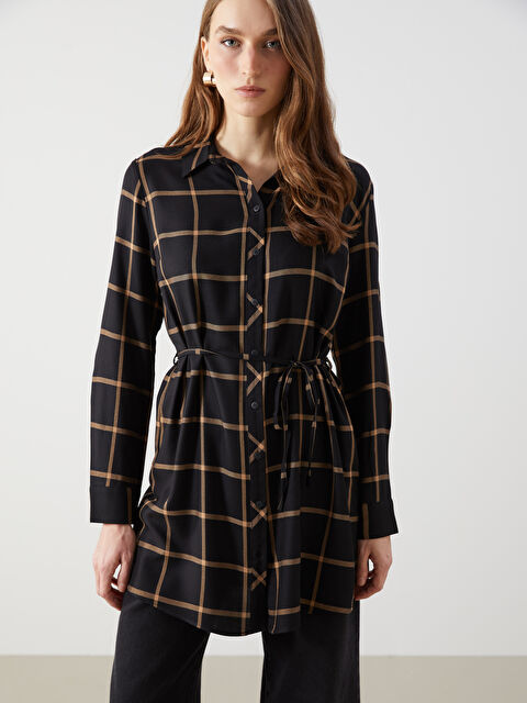 LCWAIKIKI Classic Ekose Kadın Gömlek Tunik - W4M631Z8-LKX