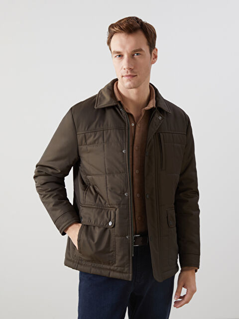 LCWAIKIKI Classic Standart Kalıp Gömlek Yaka Erkek Mont - W4M638Z8-V9A