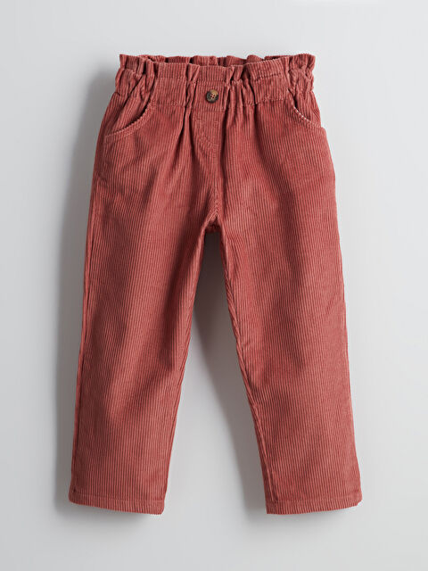 LCW Kids Beli Lastikli Kadife Kız Çocuk Pantolon - W4M684Z1-H2H