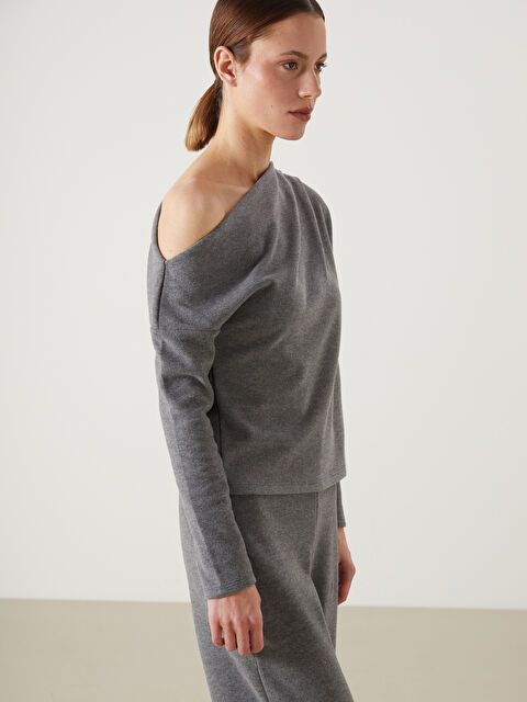 LCW Vision Kayık Yaka Kadın Bluz - W4M750Z8-LAM