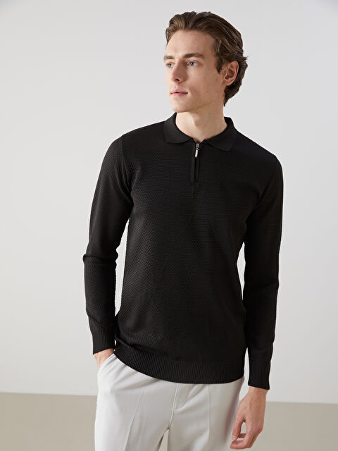 SOUTHBLUE Polo Yaka Uzun Kollu Erkek Triko Kazak - W4M790Z8-CVL