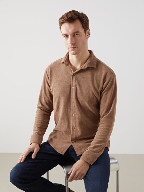 LCWAIKIKI Classic Regular Fit Uzun Kollu Gabardin Erkek Gömlek - W4M793Z8-F6D