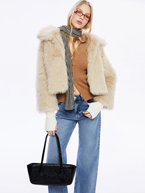 XSIDE Ceket Yaka Kadın Kürk Kaban - W4M809Z8-F0B