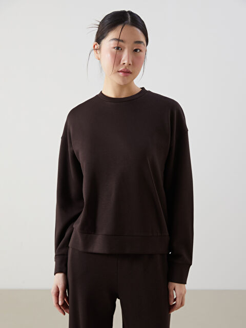 XSIDE Bisiklet Yaka Oversize Kadın Sweatshirt - W4M812Z8-ZEH