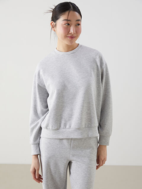 XSIDE Bisiklet Yaka Oversize Kadın Sweatshirt - W4M814Z8-CY9