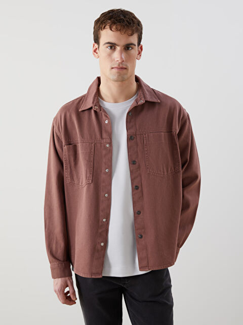 LCW Jeans Rahat Kalıp Uzun Kollu Erkek Gömlek Ceket - W4M818Z8-HKR