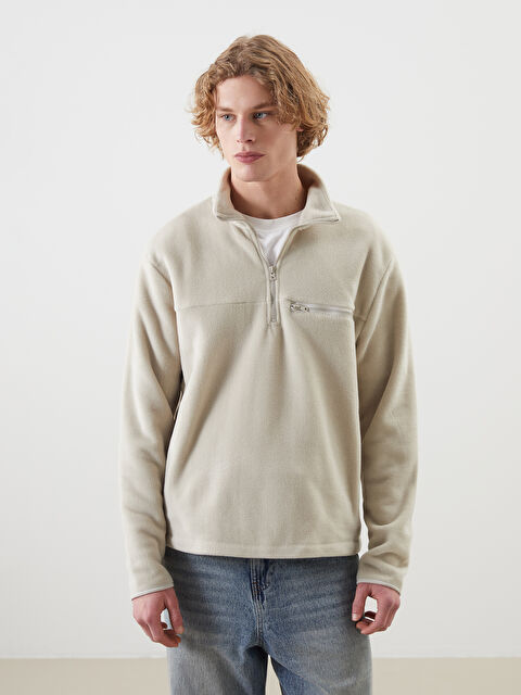 XSIDE ACTIVE Dik Yaka Uzun Kollu Polar Erkek Sweatshirt - W4M822Z8-HZY