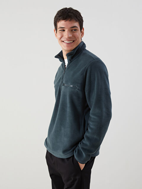 XSIDE ACTIVE Dik Yaka Uzun Kollu Polar Erkek Sweatshirt - W4M822Z8-J1P