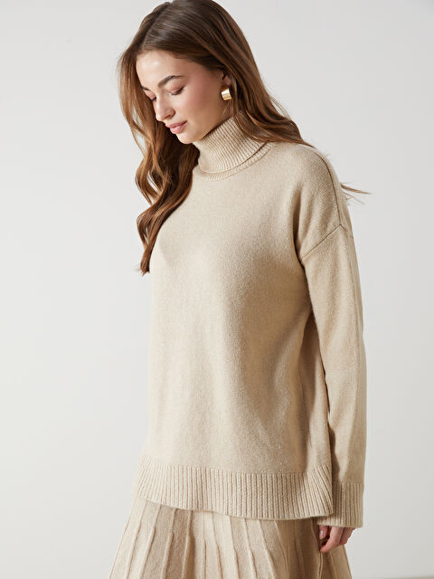 LCW Comfort Balıkçı Yaka Kadın Triko Kazak - W4M824Z8-E7V