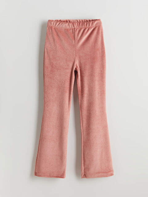 LCW Kids Beli Lastikli İspanyol Paça Kadife Kız Çocuk Tayt - W4M839Z4-FJH