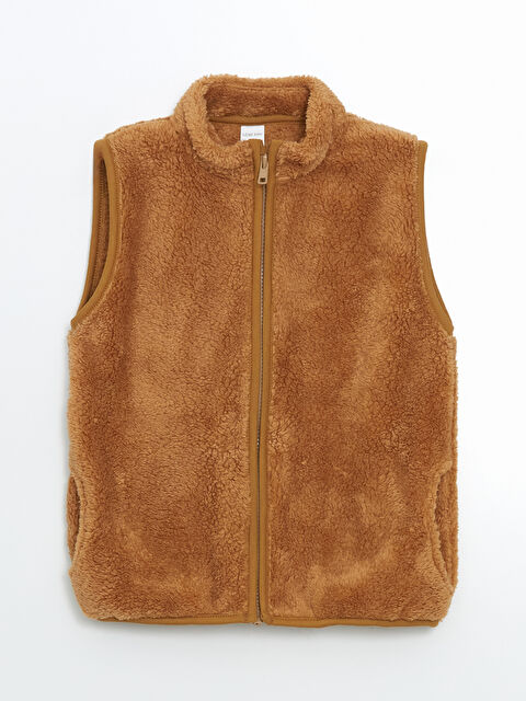 LCW Kids Dik Yaka Pelüş Erkek Çocuk Yelek - W4M846Z1-GUE