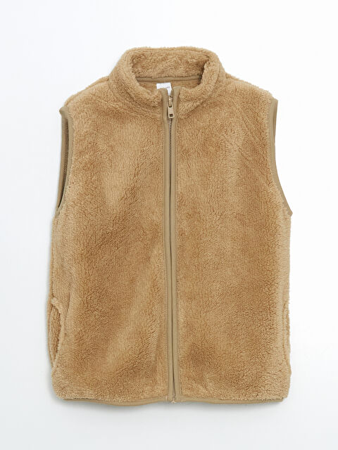 LCW Kids Dik Yaka Pelüş Erkek Çocuk Yelek - W4M846Z1-QYY