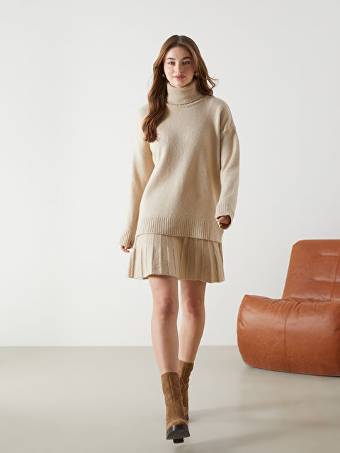 LCW Comfort Beli Lastikli Kadın Triko Etek - W4M850Z8-E7V