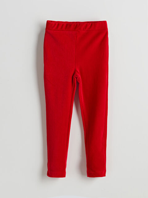 LCW Kids Beli Lastikli Kadife Kız Çocuk Tayt - W4M873Z1-H0P