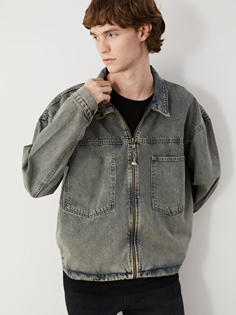 LCW Jeans Rahat Kalıp Erkek Jean Ceket - W4M913Z8-311