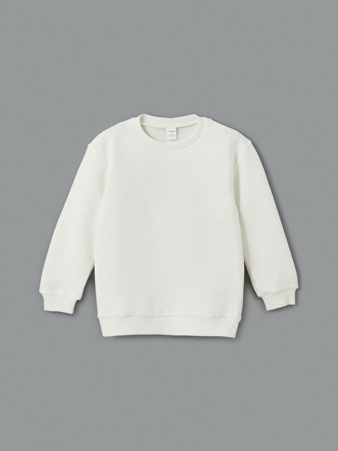 LCW Kids Bisiklet Yaka Basic Erkek Çocuk Sweatshirt - W4M934Z1-R9J