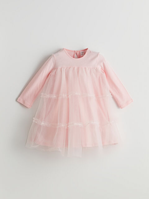 LCW Kids Bisiklet Yaka Kız Çocuk Dantel Elbise - W4M935Z1-FJH