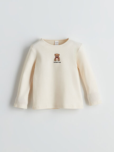 LCW Kids Ayıcık Nakışlı Kız Çocuk Tişört - W4M939Z1-FSQ