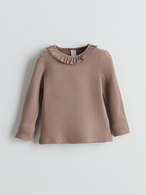 LCW Kids Fırfırlı Yaka Kız Çocuk Uzun Kollu Bluz