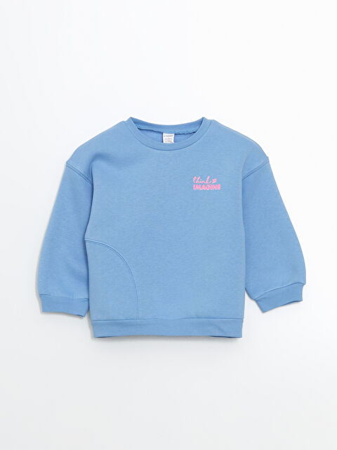 LCW Kids Yazı Baskılı Kalın Kız Çocuk Sweatshirt - W4M952Z1-V2Y