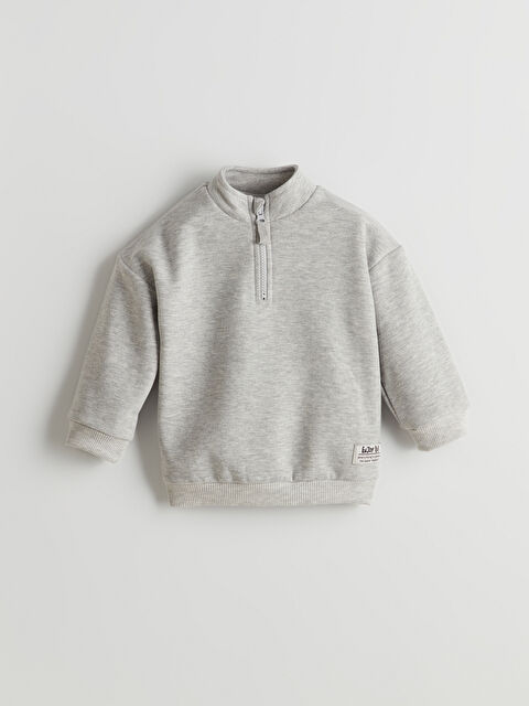 LCW Kids Dik Yaka Fermuarlı Erkek Çocuk Sweatshirt - W4M963Z1-D5P