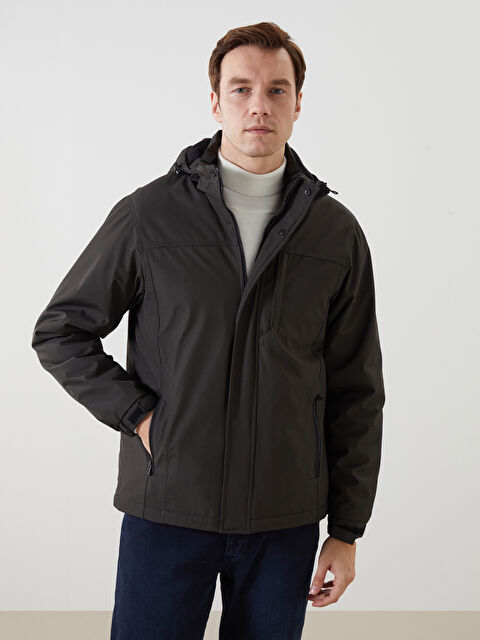 LCWAIKIKI Classic Slim Fit Kapüşonlu Erkek Mont - W4MA14Z8-V9A