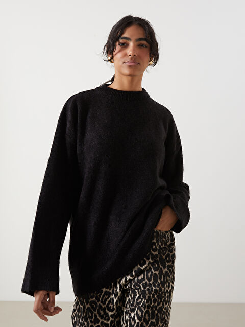 LCW Modest Bisiklet Yaka Kadın Triko Tunik - W4MA48Z8-CVL