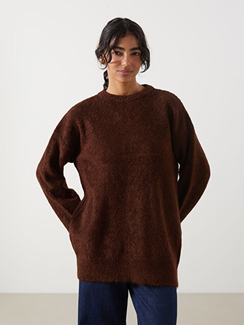 LCW Modest Bisiklet Yaka Kadın Triko Tunik - W4MA48Z8-DJ7