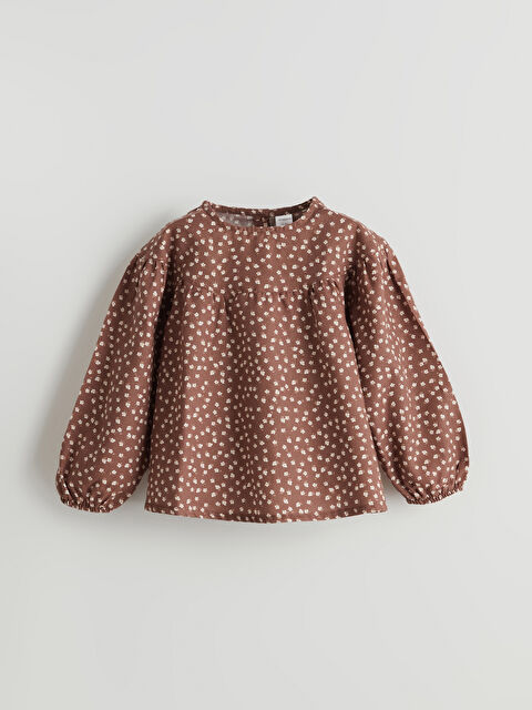 LCW Kids Gabardin Çiçekli Kız Çocuk Bluz - W4MA85Z1-LQY