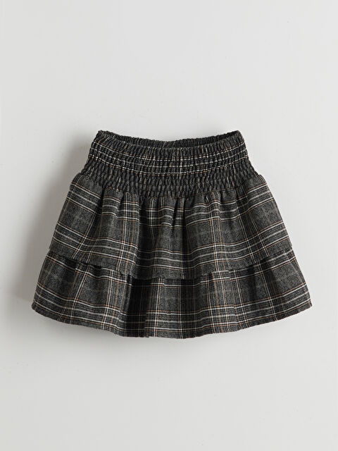 LCW Kids Beli Lastikli Ekose Desenli Kız Çocuk Etek - W4MA98Z1-LKX