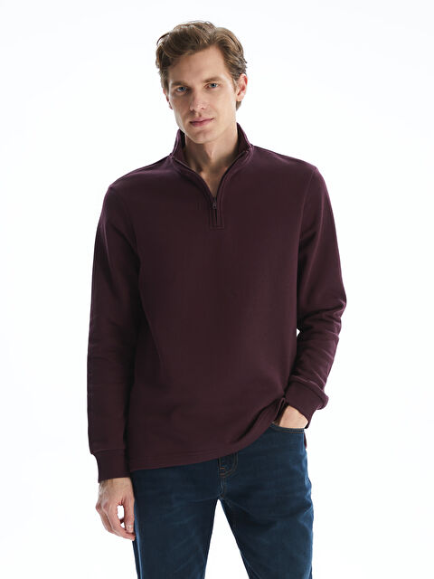 LCWAIKIKI Basic Dik Yaka Erkek Sweatshirt - W4MB11Z8-YHP