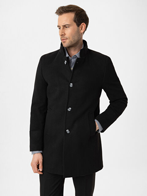 LCWAIKIKI Classic Slim Fit Dik Yaka Erkek Kaşe Kaban - W4MB65Z8-CVL