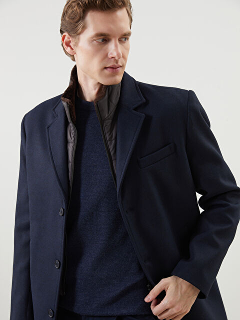 LCWAIKIKI Classic Standart Kalıp Ceket Yaka Erkek Kaşe Kaban - W4MB67Z8-RFD