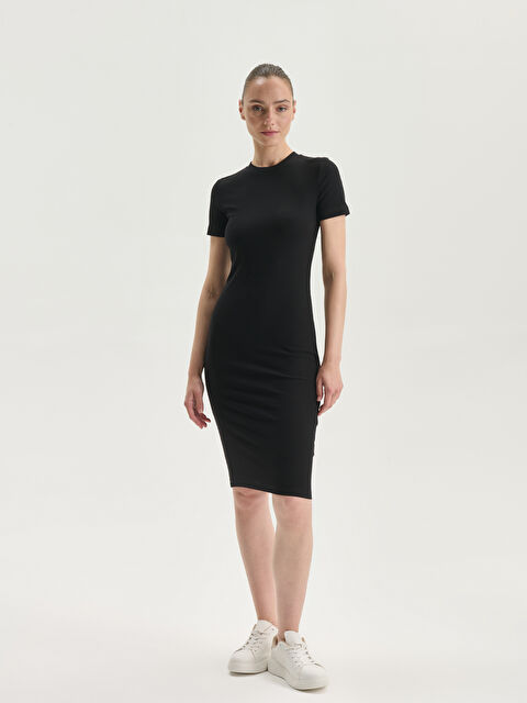 LCW Vision Bisiklet Yaka Bodycon Elbise