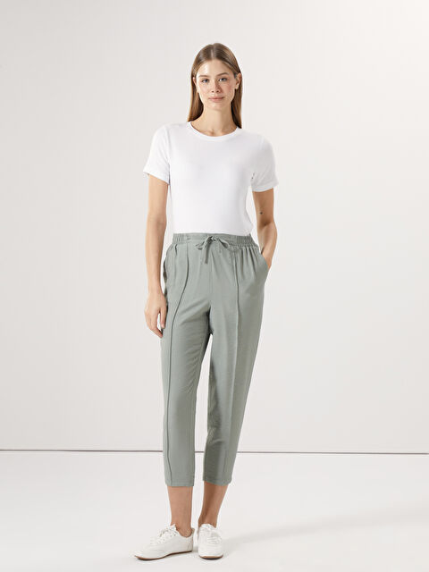 LCWAIKIKI Classic Elasticated Waist Women's Trousers - S4FC16Z8-GNK