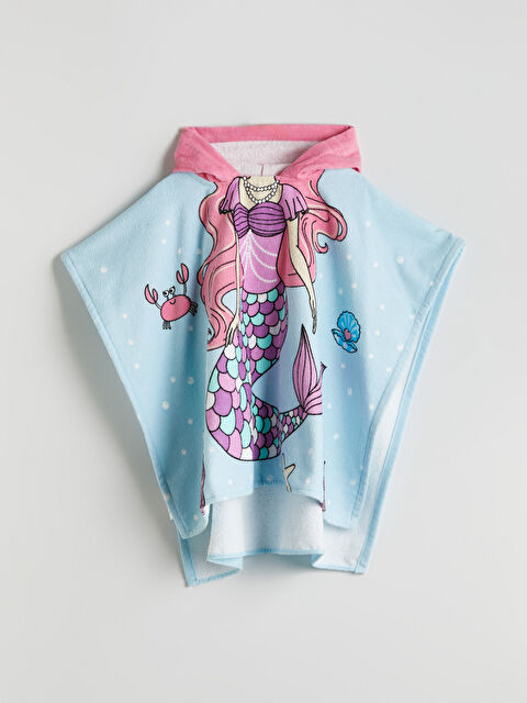LCW ACCESSORIES Deniz Kızı Baskılı Kapüşonlu Panço Plaj Havlusu - S4FU99Z4-JSW