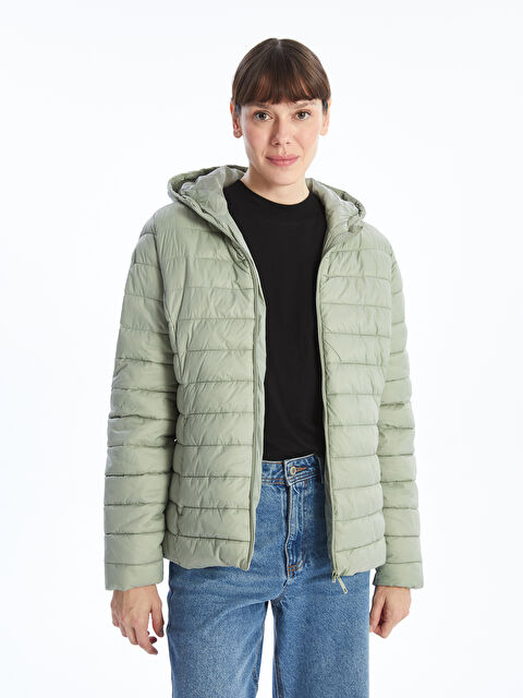 LCWAIKIKI Classic Kapüşonlu Kadın Şişme Mont - S50197Z8-GGY